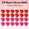 Heart Stress Balls - Red Heart, Smiley Face Party Favors, 24pcs per Pack, Valentine Stress Balls for Kids and Adults - 2 of 4
