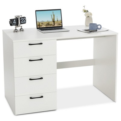 Tangkula Computer Desk Study Writing Workstation Vanity Table Home Office w/ 4 Drawers