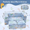 Hooseng Glow in The Dark Kids Modular Sofa, 3-in-1 Convertible Toddler Play Couch with Memory Foam & Floor Cushion for Playroom & Bedroom - 2 of 4