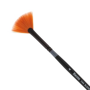 Creative Mark Beste Golden Taklon Fan Blender #4 - 2 Pack Artist Brush, Professional Watercolor Brushes, For Acrylic Painting, Short Handle, Sharp - 1 of 4