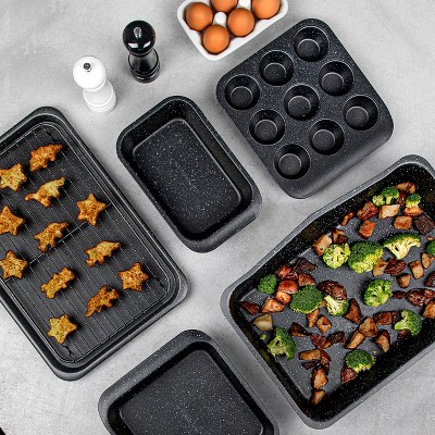 Granite Stone Black 5-Piece Nonstick Aluminum Bakeware Set