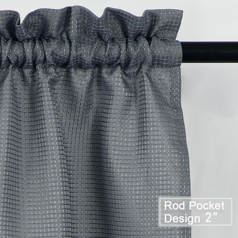 Waffle Weave Textured Solid Curtains for Bathroom Kitchen Cafe, 2 of 6