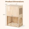 FURNIinspire Pet Tower Cat Tower Wooden 2 Tier Cat House Cat Condo, Pet Furniture Cat Litter Box with Cushion, Brown, 17"*11.5"*25.5" - 3 of 4