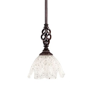 Toltec Lighting Elegante 1 - Light Pendant in  Dark Granite with 7" Gold Ice Shade - 1 of 1