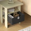HOMLUX 2PCS Modern Bedside End Table Nightstand with Removable Drawer & Open Shelf - 4 of 4