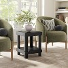 Tribesigns All Wooden Square End Table with 2 Storage Shelves, Farmhouse Side End Table for Living Room, Chairside Table for Small Spaces - 4 of 4