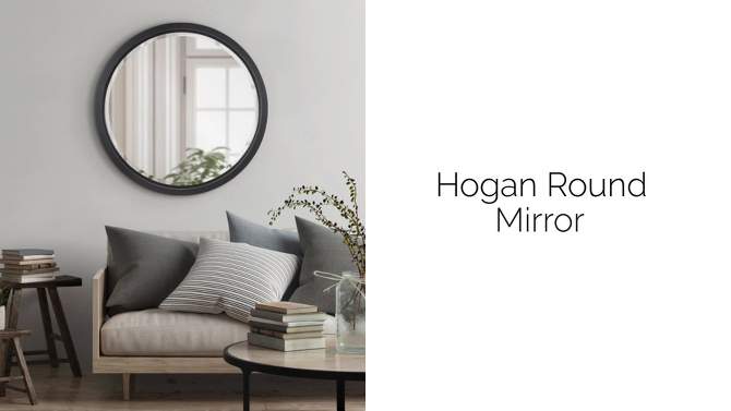 32&#34; x 32&#34; Hogan Round Framed Decorative Wall Mirror Black - Kate &#38; Laurel All Things Decor, 2 of 9, play video