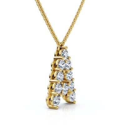 Pompeii3 1Ct Diamond Initial "A" Pendant 14k Gold 18" Necklace Lab Created 5/8" Tall