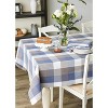 Design Imports  Tri Color Check Tablecloth, French Blue, 70" Round - 3 of 4