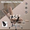 Heated Reclining Massage Office Chair with Footrest, Adjustable Height & Padded Seat for Home or Work-3irtyhousy - 3 of 4