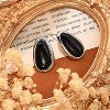 Black Obsidian Teardrop Stud Earrings in Silver Setting, Minimalist Stone Jewelry for Women - 4 of 4