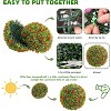 Acekool  Artificial Topiary Balls with Flowers, Large Hanging Faux Greenery for Indoor Outdoor Home, Garden, Porch, Wedding & Party Decor - 4 of 4