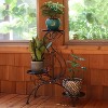 Sunnydaze Steel 3-Tiered Victorian Potted Flower Plant Stand Display Shelf - 31" - Black - 4 of 4
