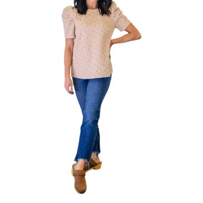Women's Kelsi Jacquard Puff Sleeve Top - mittoshop