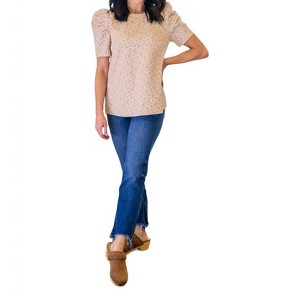 Women's Kelsi Jacquard Puff Sleeve Top - mittoshop - 1 of 3