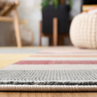 Safavieh 6'7" Square Beige and Yellow Abstract Area Rug