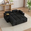 TiramisuBest 65" 3 in 1 Folding Convertible Sofa Bed, Couch Sofa with Pull out Bed, Modern Sofa with Swivel Side Table for Living Room, Black - 3 of 4
