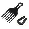 Unique Bargains Afro Hair Pick Comb Large and Small Hair Fork Comb Hairdressing Styling Tool for Curly Hair for Men Women Plastic Black 2 Pcs - image 3 of 3