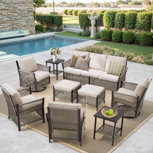 Buenhomino Patio Furniture Wicker Outdoor Conversation Set - 1 of 4
