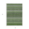 Green And Ivory Striped Washable Indoor Outdoor Area Rug - 3 of 4