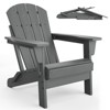 Folding Adirondack Chair, HDPE Outdoor All-Weather Fire Pit Chairs, Outdoor Wooden Lounge Chair, Modern Lounger Adirondack Chairs Ergonomic - 2 of 4