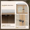 Airsurfer Wood Storage Bench with Cushion & Rattan Doors,Entryway Organizer with Adjustable Shelves,Boho Accent Bench for Hallway or Mudroom - 4 of 4