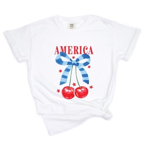 Simply Sage Market Coquette America Cherries Garment Dyed Tee - 1 of 4