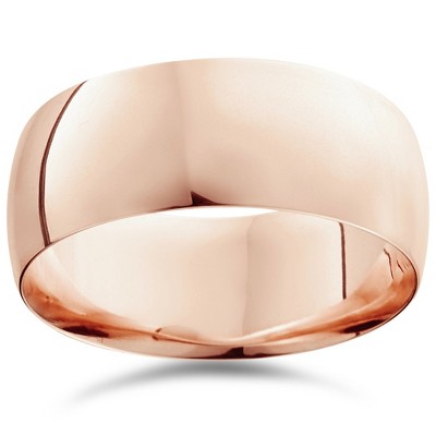 Pompeii3 9mm Dome High Polished Wedding Band 10k Rose Gold