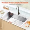 VEVOR 33 inch Kitchen Sink Workstation, 304 Stainless Steel Top Mount Sinks, Drop-In Single Bowl Farmhouse Basin, Silver - 3 of 4