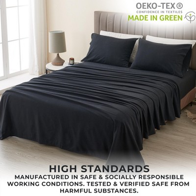 Black Full Size Cotton Flannel Sheet Set
