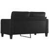 vidaXL Black 2-Seater Sofa in Faux Leather - Modern Design Lounge Couch with Durable Metal Frame and Comfortable Padded Seats - 4 of 4