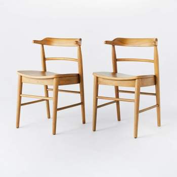 2pk Kaysville Curved Back Wood Dining Chair Natural - Threshold™ designed with Studio McGee