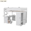 Twin Size Loft Bed With Desk Wardrobe Wooden Twin Loft Bed With Drawers Storage Cabinet For Girls Boys Teens Bedroom - 3 of 4