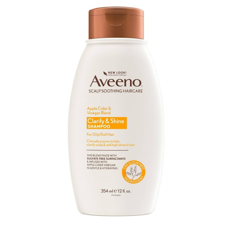 Aveeno Apple Cider Vinegar Blend Sulfate Free Shampoo for Balance and High Shine - 12 fl oz, 1 of 9