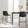 Etelifrank Set of 2 Bar Stools, 26 Inch Height - Leather Upholstery, - 4 of 4