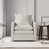 Chenille Fabric Comfy Deep Single Seat Sofa Armchair with Double-Layer Cushions and Armrests, Upholstered Reading Chair - 3 of 4