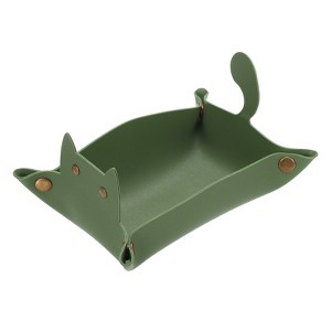 Unique Bargains Foldable Desk Organizing Key Coin Cat Design Jewelry Storage Tray 7.7" x 5.1" x 4" - 1 of 4