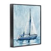 Stupell Industries Nautical Blue Sailboat Tranquil Coastal Water Watercolor Painting Black Framed Giclee Art - 3 of 4