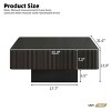 31.6 Inch Minimalist Modern Style Coffee Table, Square Fluted Coffee Table with Drum Base, Smooth Painted Table with MDF Top-Coolbibila - 4 of 4