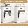 10 Gallon Single Trash Cabinet Tilt Out - White Freestanding Garbage Bin Storage for Kitchen, Dining Room, Living Room - 4 of 4