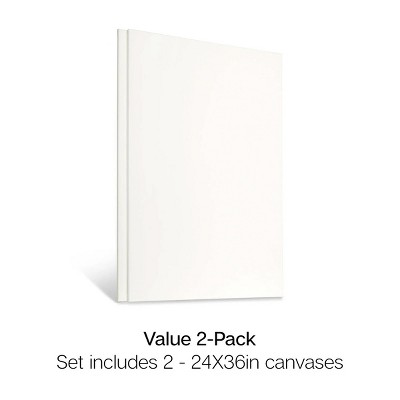 KINGART Stretched Canvas 24" x 36", 2-Pack