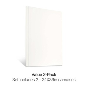KINGART Stretched Canvas 24" x 36", 2-Pack - 1 of 4