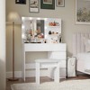 Vanity, Makeup Vanity Desk Set with Mirror & Light, Dressing Table Storage Lots with Power Strip - 2 of 4
