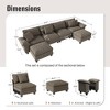 Captiva Designs Cloud Modular Sectional Sofa, 157.5" U-Shaped 6-Seater Couch with Ottomans - 2 of 4