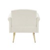 Velvet Accent Armchair with Nail Head Arms and Gold Metal Legs, Modern Upholstered Lounge Chair for Living Room - 4 of 4