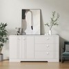 HDZNVF Sideboard Buffet Cabinet with Storage, Modern Kitchen Buffet Storage Cabinet with Drawer and Doors, White - 4 of 4