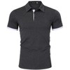 Mens Collared Shirts Short Sleeve Dry Fit Golf Polo Shirt Performance Fashion Plain Henley T-shirts - 2 of 4