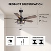 Siljoy 46-in Farmhouse Cage Ceiling Fan with Walnut or Black Color Blades Ceiling Fan With Light - Remote Included ( 5-Blade Bulb not included) - 2 of 4