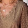 Women's Cutout Scalloped Lace V-Neck Shirt Top - Cupshe - 3 of 4