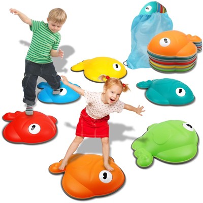 Terramus 6PC Non-Slip Jumping Step Balance Stones, Toddler Obstacle Course Game Sensory Toys for Kids Ages 3-8